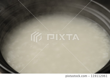 Porridge cooked in a clay pot Porridge cooked in a clay pot 119112061