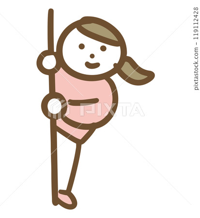 Woman peeking from the shadows 119112428