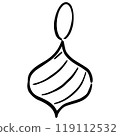 Handwritten Christmas ornaments monochrome 119112532