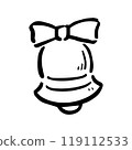 Handwritten Christmas bells monochrome 119112533