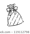 Handwritten gift bag monochrome 119112798