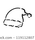 Handwritten Santa hat monochrome 119112807