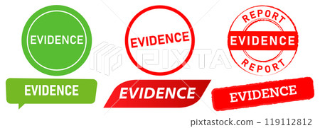 Evidence crime proof source stamp red green badge sticker trustworthy element law justice truthful validation emblem seal design icon set collection Evidence crime proof source stamp red green badge sticker trustworthy element law justice truthful validation emblem seal design icon set collection 119112812