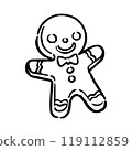 Handwritten Cookie Man Monochrome 119112859