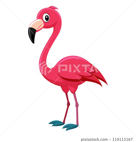 Dynamic and beautiful flamingo cartoon 119113167