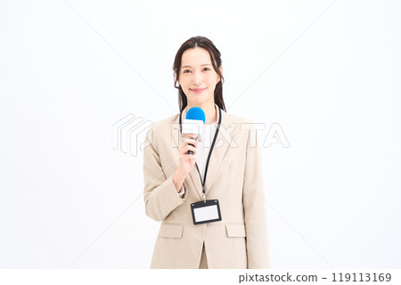 訪問者、記者、主持人、播音員、報導、娛樂 119113169