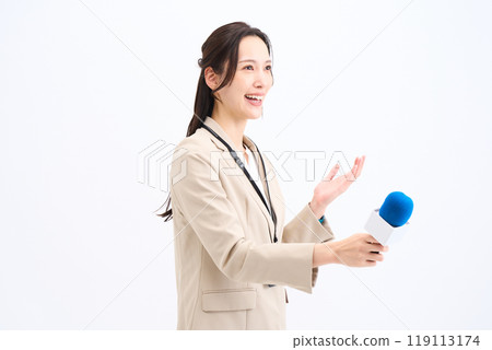 Interviewer, reporter, presenter, announcer, interview, entertainment Interviewer, reporter, presenter, announcer, interview, entertainment 119113174