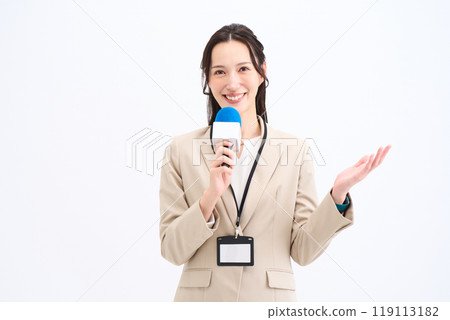 訪問者、記者、主持人、播音員、報導、娛樂 119113182