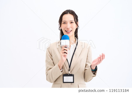 訪問者、記者、主持人、播音員、報導、娛樂 119113184