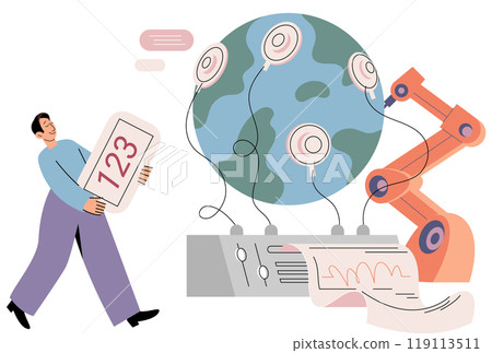 Laboratory research. Vector illustration. The laboratory serves as platform for testing and refining new technologies Intelligence and expertise are essential in conducting precise and accurate 119113511