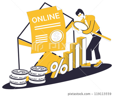 Credit score vector illustration. Business finance and industry thrive when melody credit scores resonates in harmony The economys heartbeat is felt through vibrations credit scores reverberating 119113559