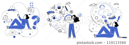 Financial forecasting vector illustration. Researching markets is map guiding businesses through labyrinth financial forecasting Improvement in earning is sweet fruit harvested from orchard meticulous 119113560