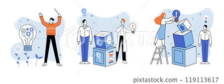 Unconventional thinking vector illustration. Independence is armor shields individual in battlefield ideas Uniqueness is melody played by those who dance to rhythm creativity Success is destination 119113617