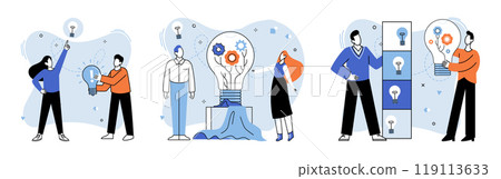 Unconventional thinking vector illustration. Success is echo footsteps taken differently in journey innovation The concept individualism is foundation upon which success is built Personality 119113633