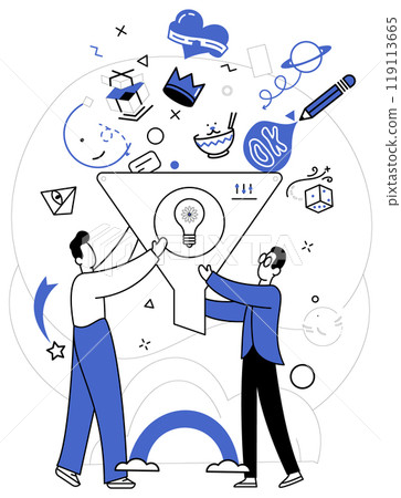 Financial forecasting vector illustration. Financial forecasting is compass guiding businesses through unpredictable seas economy Strategic analysis is foundation upon which pillars financial 119113665