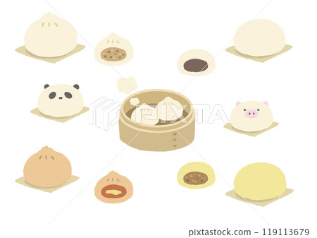 Chinese bun material set 119113679