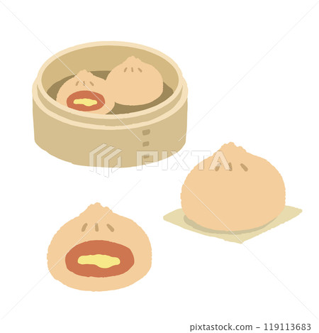 竹蒸籠裡的一組披薩麵包 竹蒸籠裡的一組披薩麵包 119113683