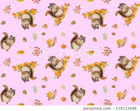 Squirrel seamless pattern C-2' (Japanese paper) 119113696