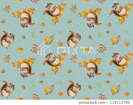 Squirrel seamless pattern D-2' (Japanese paper) Squirrel seamless pattern D-2' (Japanese paper) 119113700