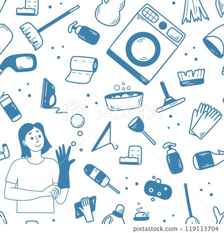 Cleaning service seamless pattern vector graphics 119113704