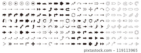 向量圖組的箭頭。圖標，簡單 119113965