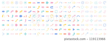 Arrows vector illustration set. Icon, simple 119113966