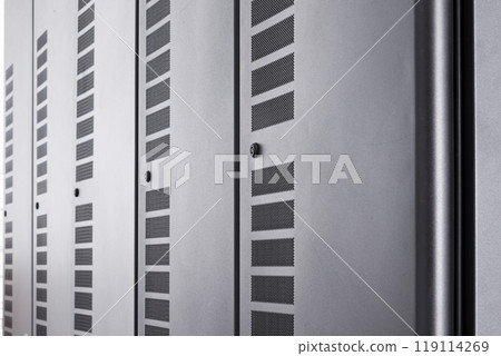 data center with server cabinets data center with server cabinets 119114269