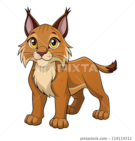 Dynamic and beautiful lynx cartoon 119114312