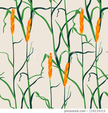 Wheat Ears Seamless Vector Pattern Wheat Ears Seamless Vector Pattern 119114313