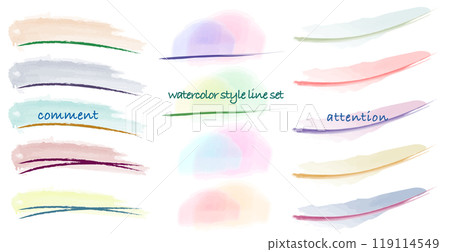 水彩風格彩色線條集插圖 119114549