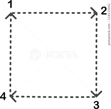 Simple learning to draw a square. Dot to dot. Simple learning to draw a square. Dot to dot. 119115042