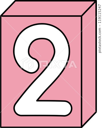 Doodle number 2 in pink box. Doodle number 2 in pink box. 119115247