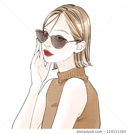 A woman wearing sunglasses A woman wearing sunglasses 119115383