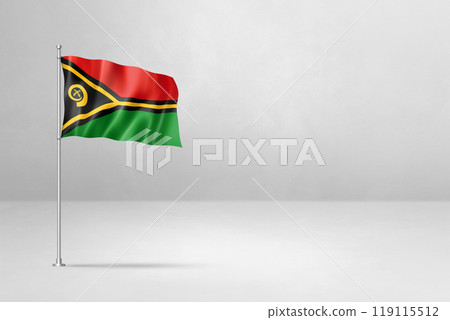 Vanuatu flag isolated on white concrete wall background 119115512