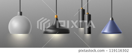 Modern ceiling chandelier hanging on wire Modern ceiling chandelier hanging on wire 119116302