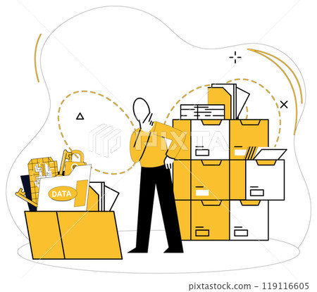 Data science vector illustration. Analytics is secret sauce transforms raw data into strategic intelligence Statisticians become vibrant storytellers in hands adept data science professionals 119116605