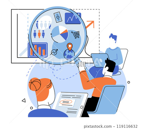 Competitors analysis vector illustration. Investigation, explorer, delves into uncharted territories competitors strengths and weaknesses Statistic, compass, guides course action based Competitors analysis vector illustration. Investigation, explorer, delves into uncharted territories competitors strengths and weaknesses Statistic, compass, guides course action based 119116632