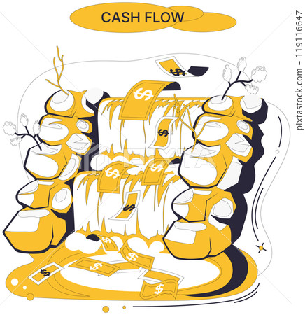 Cash flow vector illustration. Wealth, like constellation stars, illuminates darkness financial uncertainty Investing is art sculpting economic landscape with flow cash Budgeting is compass guiding Cash flow vector illustration. Wealth, like constellation stars, illuminates darkness financial uncertainty Investing is art sculpting economic landscape with flow cash Budgeting is compass guiding 119116647