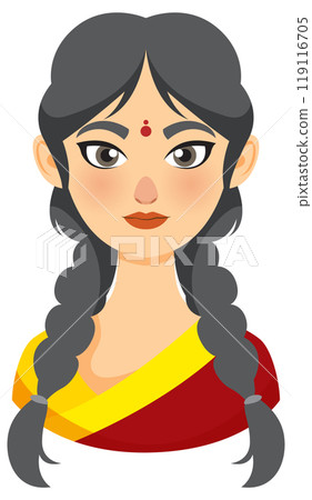 Traditional Indian Woman Illustration 119116705