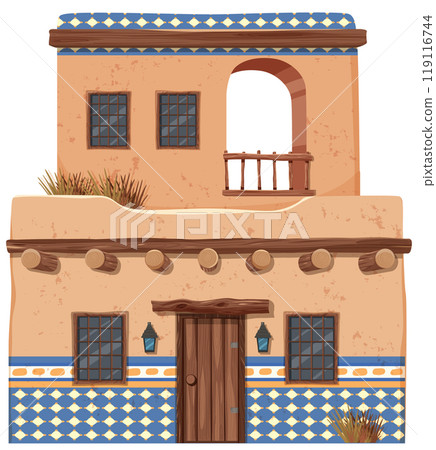 Traditional Mexican Adobe House 119116744