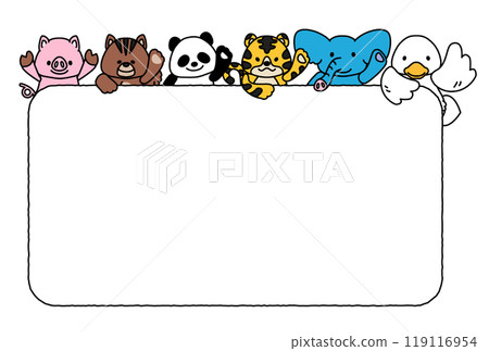 Message frame B2 from cute animals Message frame B2 from cute animals 119116954