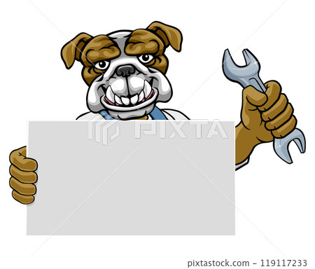 Bulldog Mechanic Plumber Spanner Wrench Handyman Bulldog Mechanic Plumber Spanner Wrench Handyman 119117233