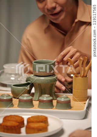 Man Drinking Homemade Herbal Tea 119117565