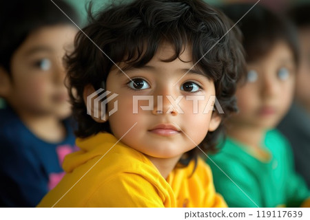 Indian children taking classes at a Japanese elementary school 119117639