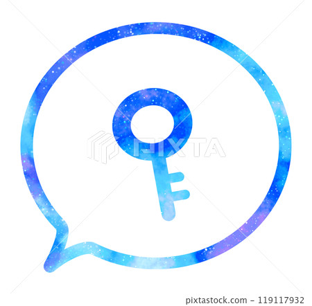 Marble starry sky | Key icon speech bubble Marble starry sky | Key icon speech bubble 119117932