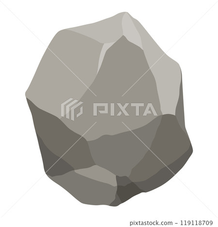 Rock stones or debris of mountain. Gravel, gray stone. Polygonal shape, piece of fossil stone. Game decoration element 119118709