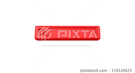 3D rendering, Close up Red empty minimal search bar icon and symbol mock up, front view shot, isolated on white background.  119120025