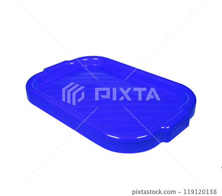 Stack of plastic trays for food isolated on white background. Plastic tray Stack of plastic trays for food isolated on white background. Plastic tray 119120138