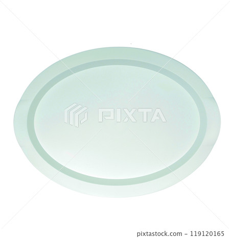Stack of plastic trays for food isolated on white background. Plastic tray 119120165