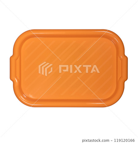 Stack of plastic trays for food isolated on white background. Plastic tray 119120166